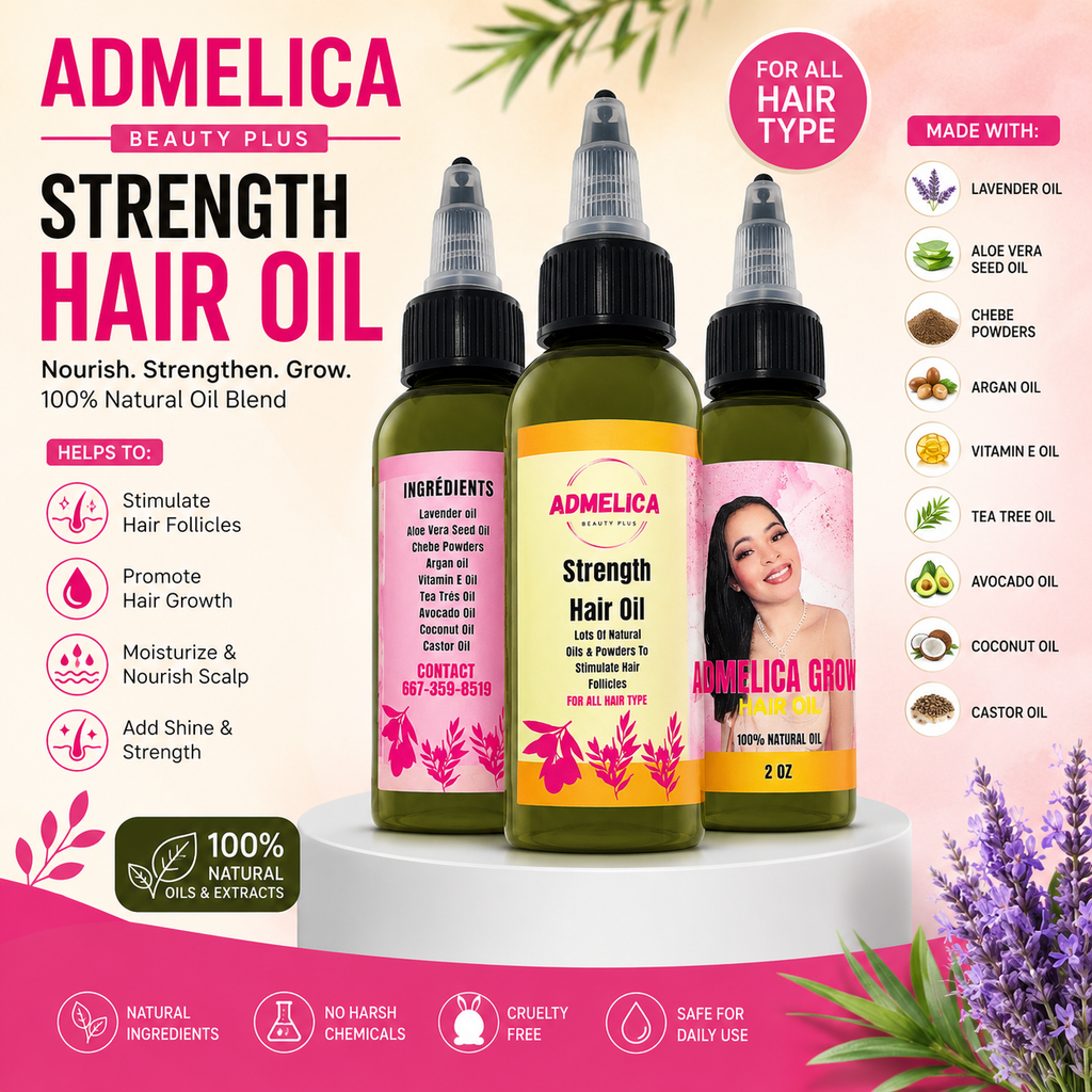 Admelica Grow Strength Hair Oil – 2oz